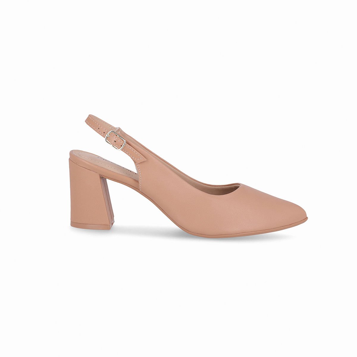 Sapato Slingback Luiza Salto Alto Amendoa Bege 1