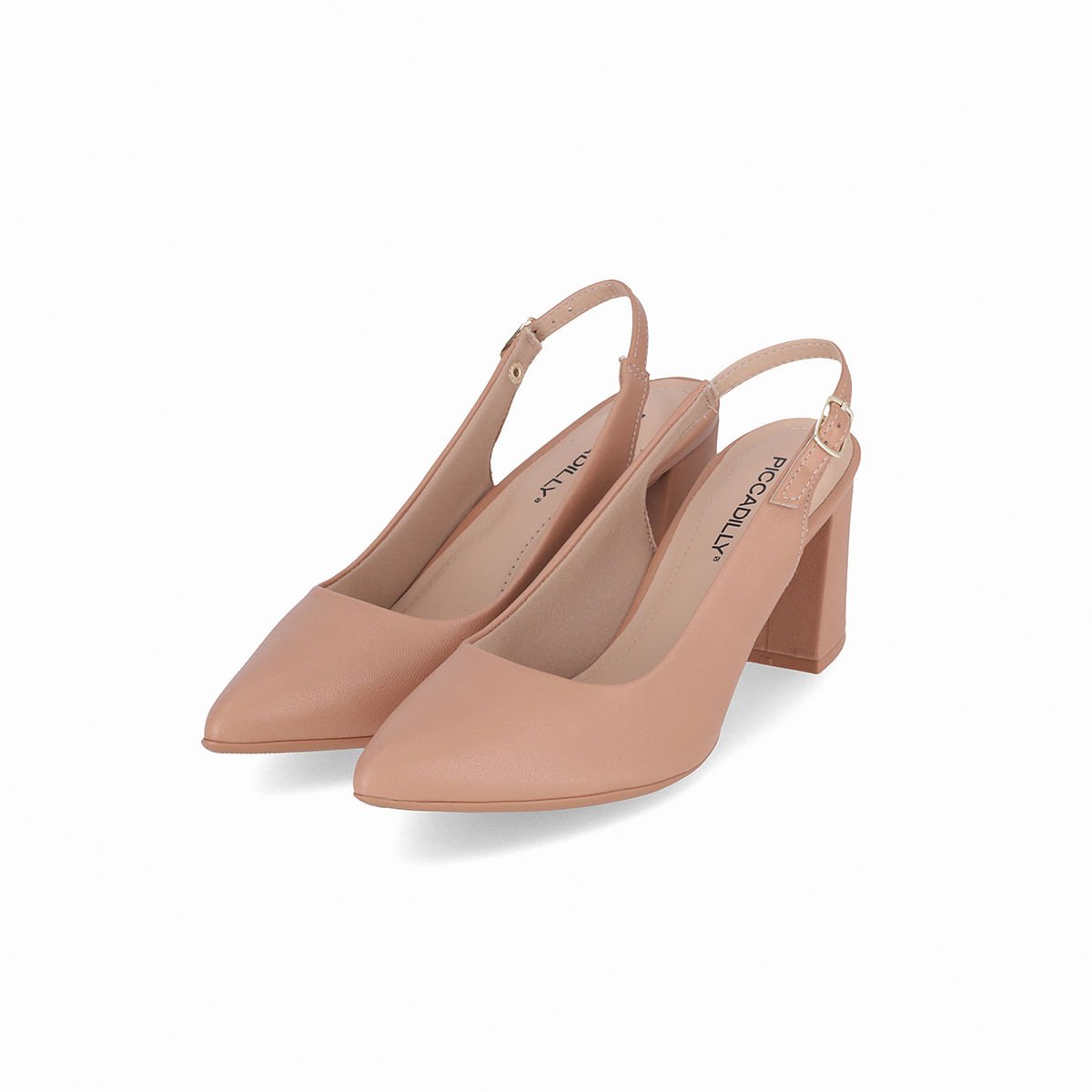 Sapato Slingback Luiza Salto Alto Amendoa Bege 2