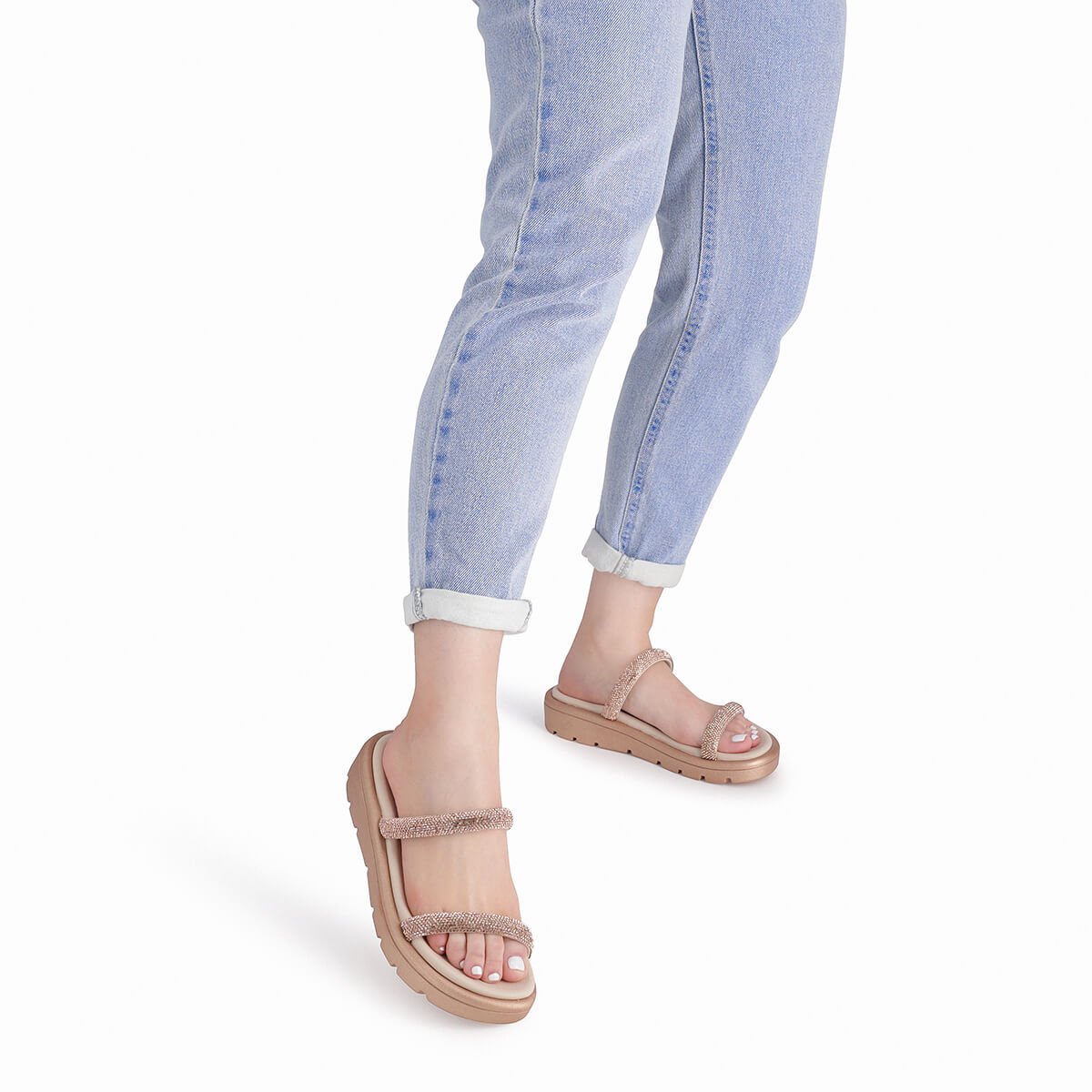 Tamanco Gabriela Salto Anabela Baixo Rosa 5