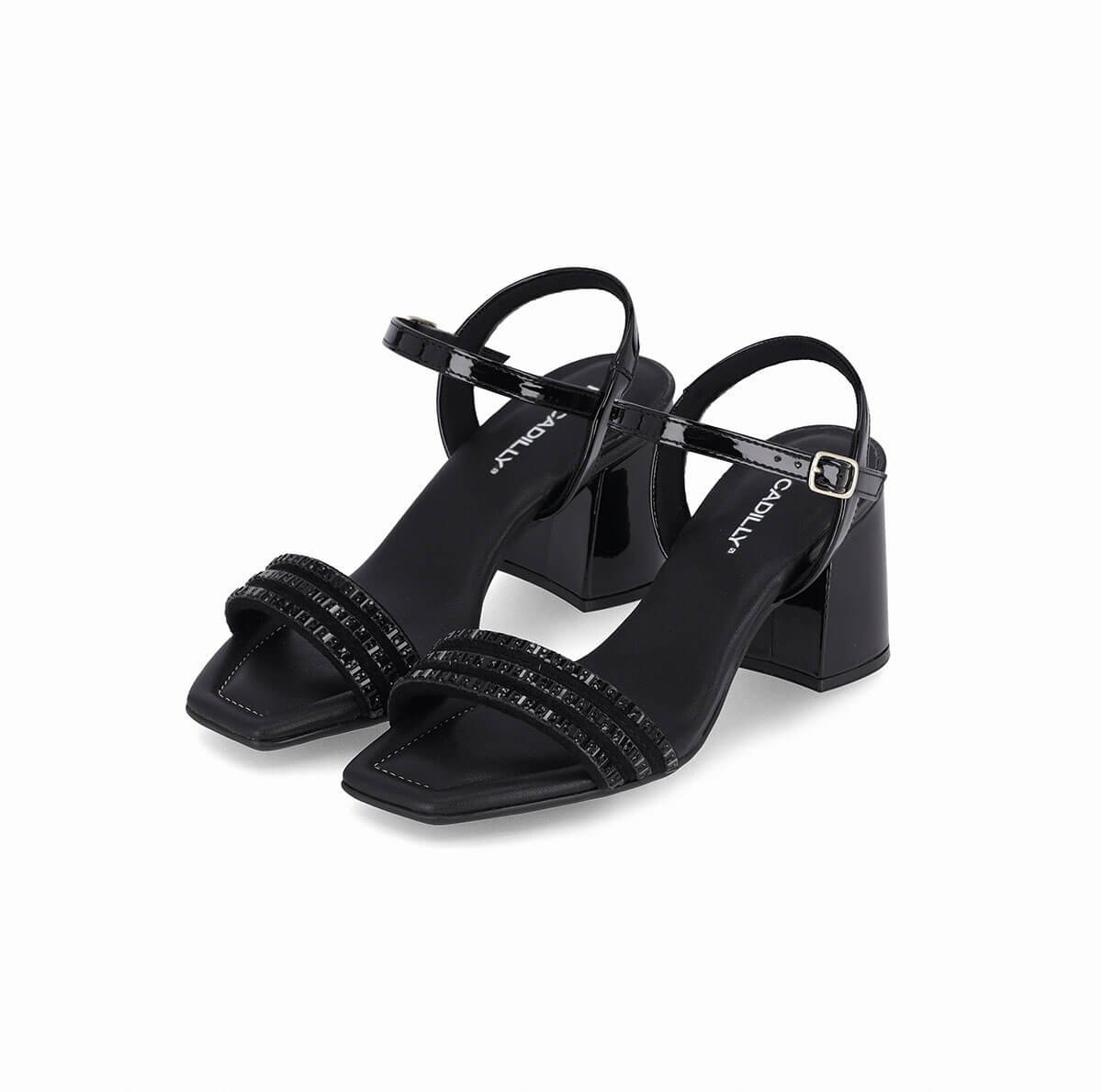 Sandália Flavia Salto Alto Preto Preto 2