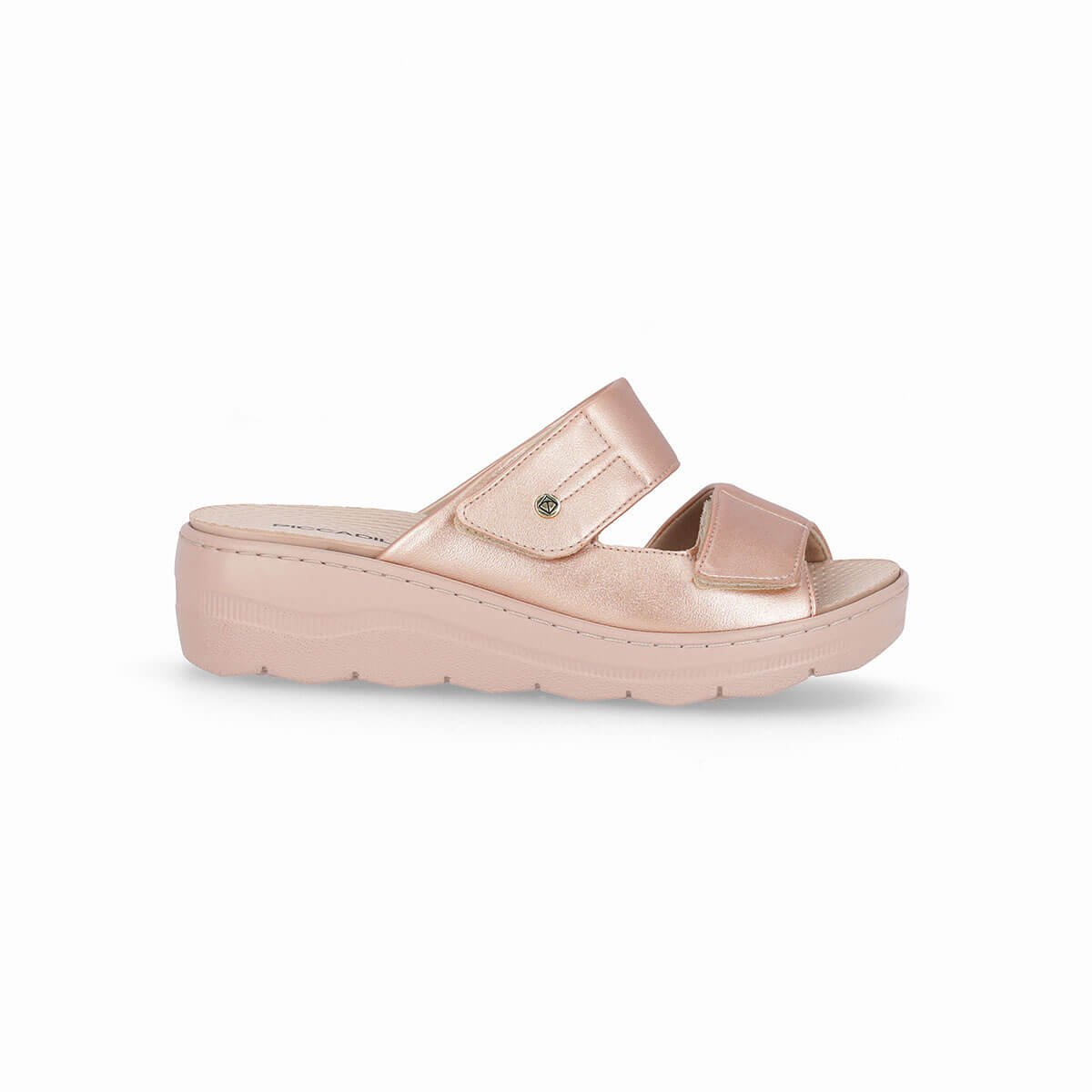 Tamanco Spa Anabela Médio Ouro Rosado Rosa 1