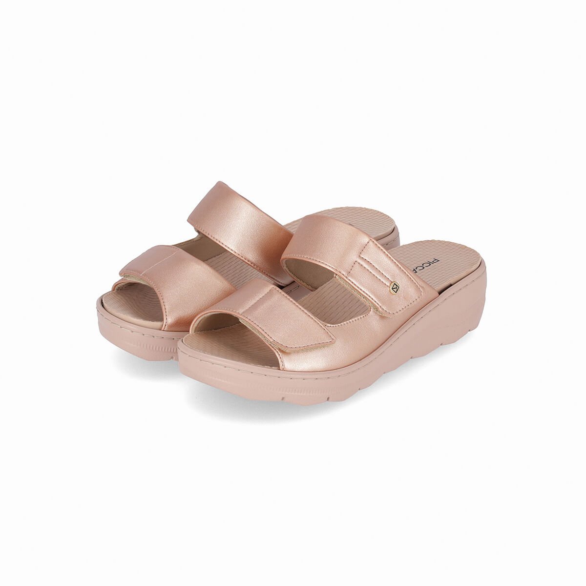 Tamanco Spa Anabela Médio Ouro Rosado Rosa 2