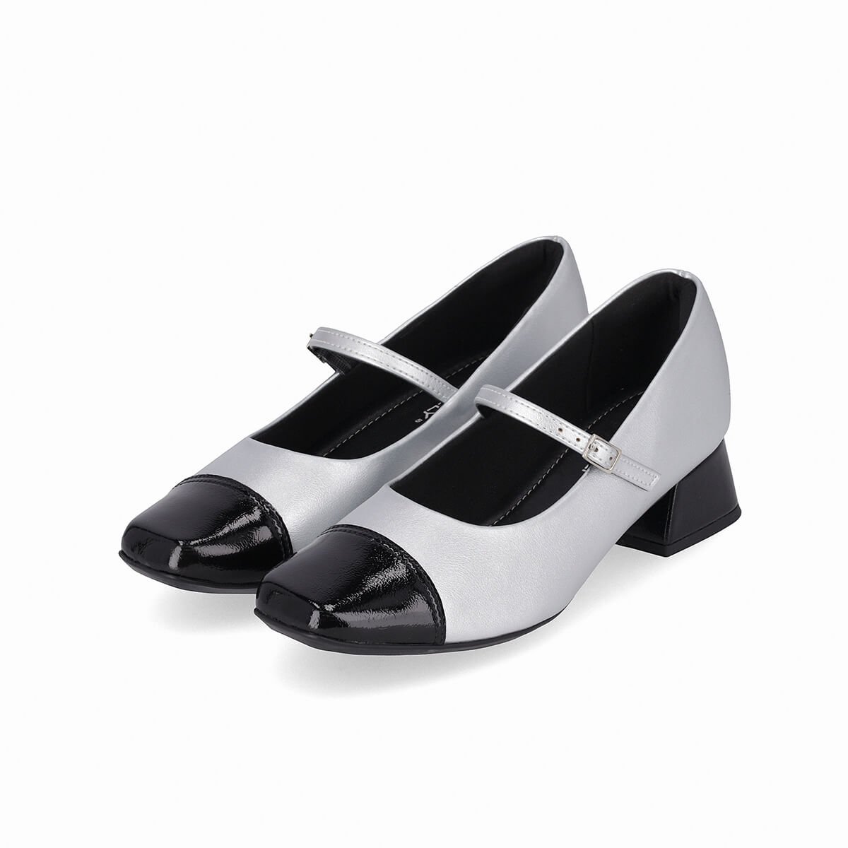 Sapato Boneca Tati Salto Médio Prata Prata 2