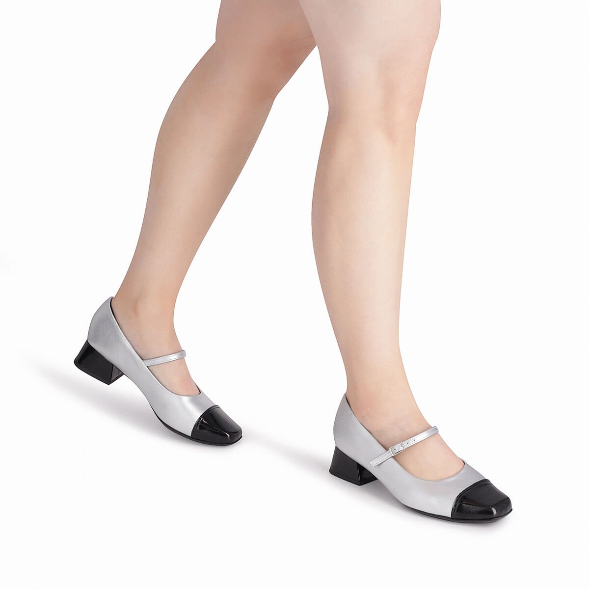 Sapato Boneca Tati Salto Médio Prata Prata 4