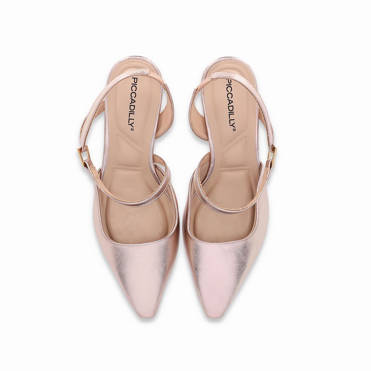 Sapato Slingback Irene Salto Alto Ouro Rosado Dourado 3