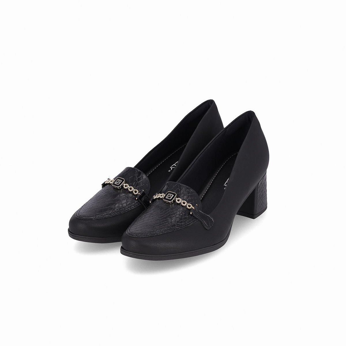 Loafer Danubia Salto Médio Preto 2