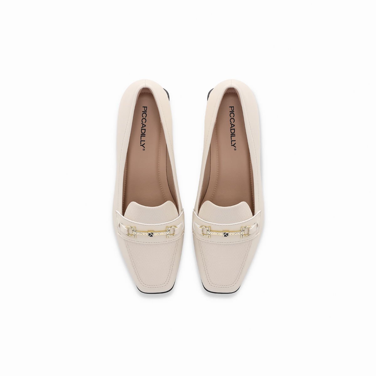 Loafer Tati Salto Médio Off White Branco 3