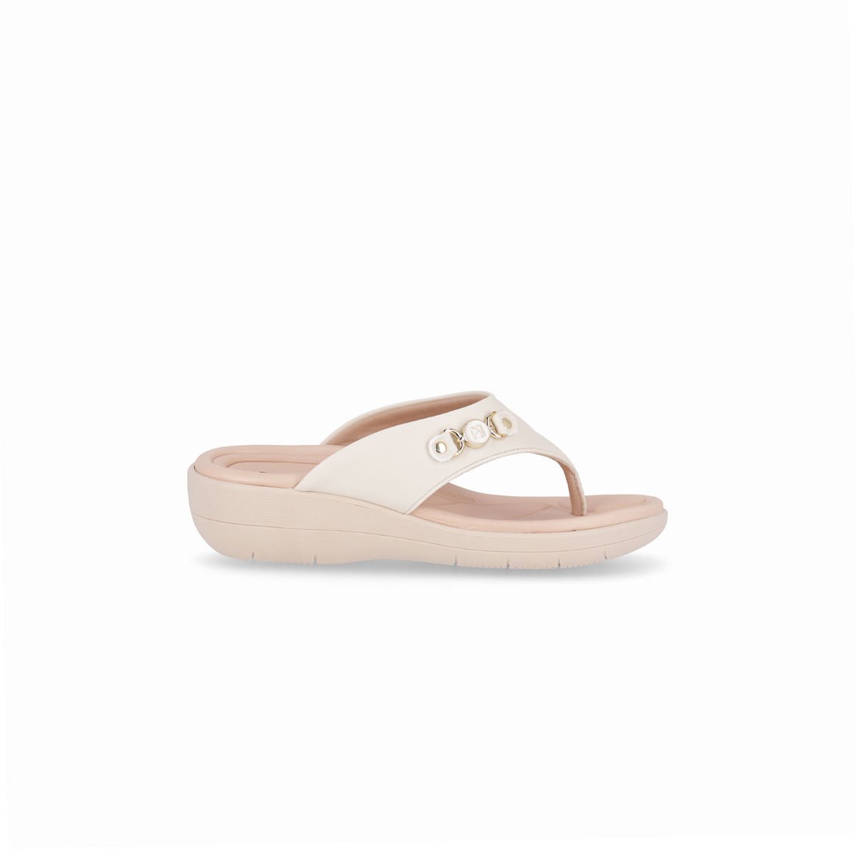 Chinelo Fascite Anabela Médio Off White Off White 1