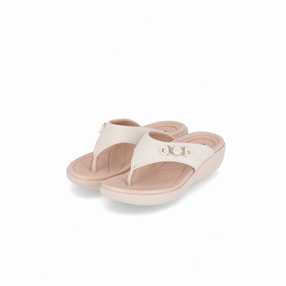 Chinelo Fascite Anabela Médio Off White Off White 2
