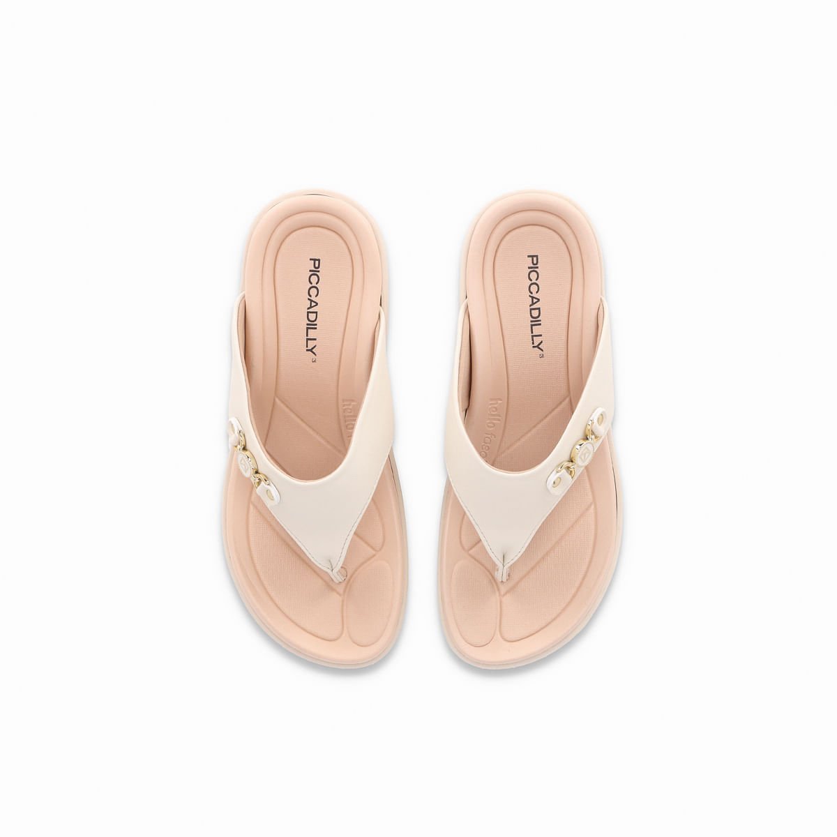 Chinelo Fascite Anabela Médio Off White Off White 3