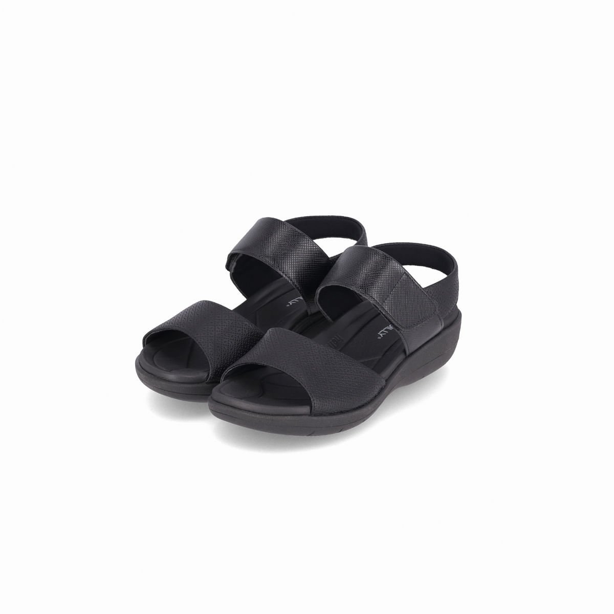 Sandália Fascite Anabela Médio Preto Preto 2