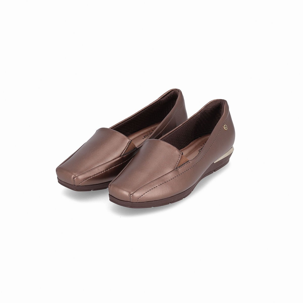PICCADILLY MAXI - Sapato Fernanda Salto Baixo Bronze Bronze 2