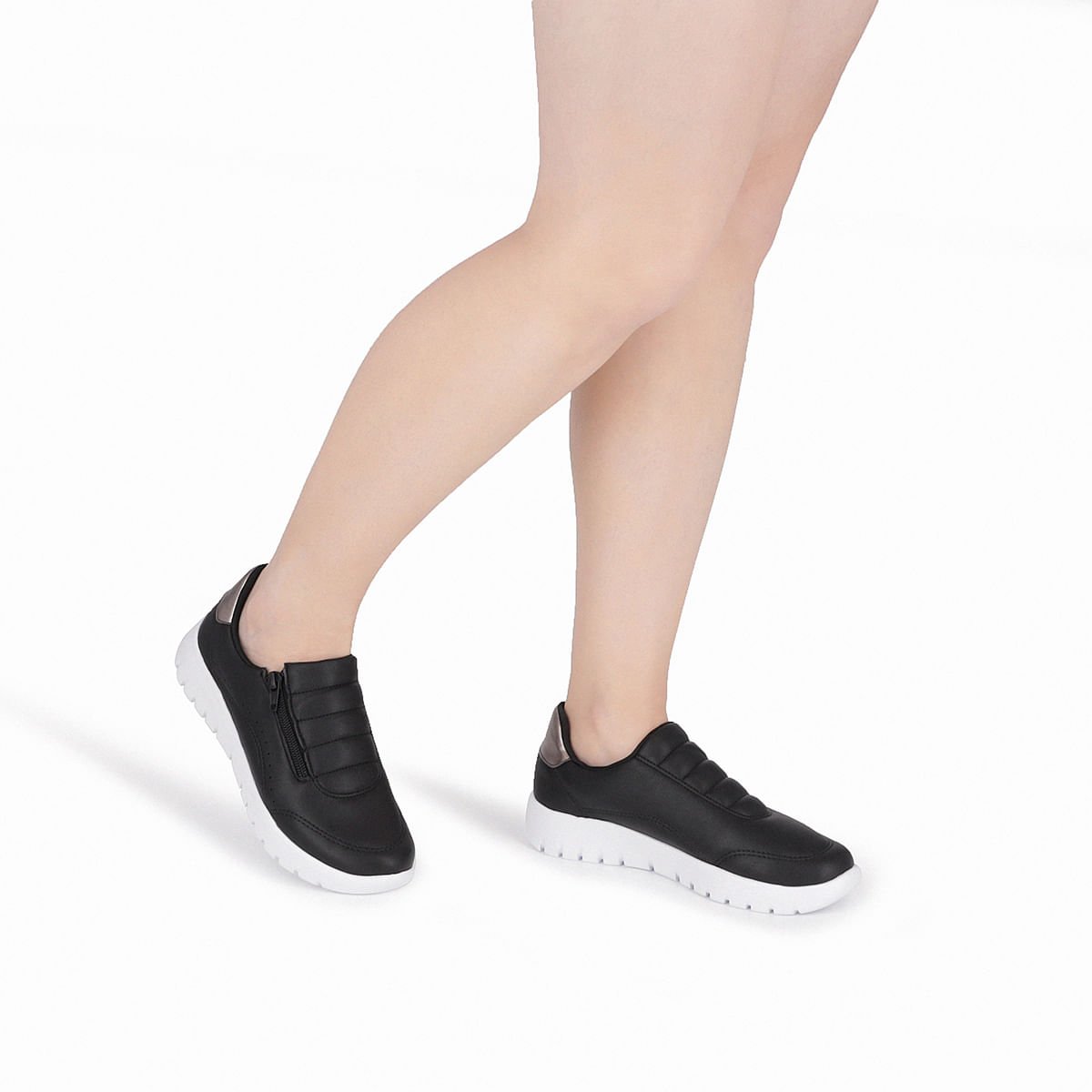 Tênis Vicky Salto Baixo Preto Preto 4