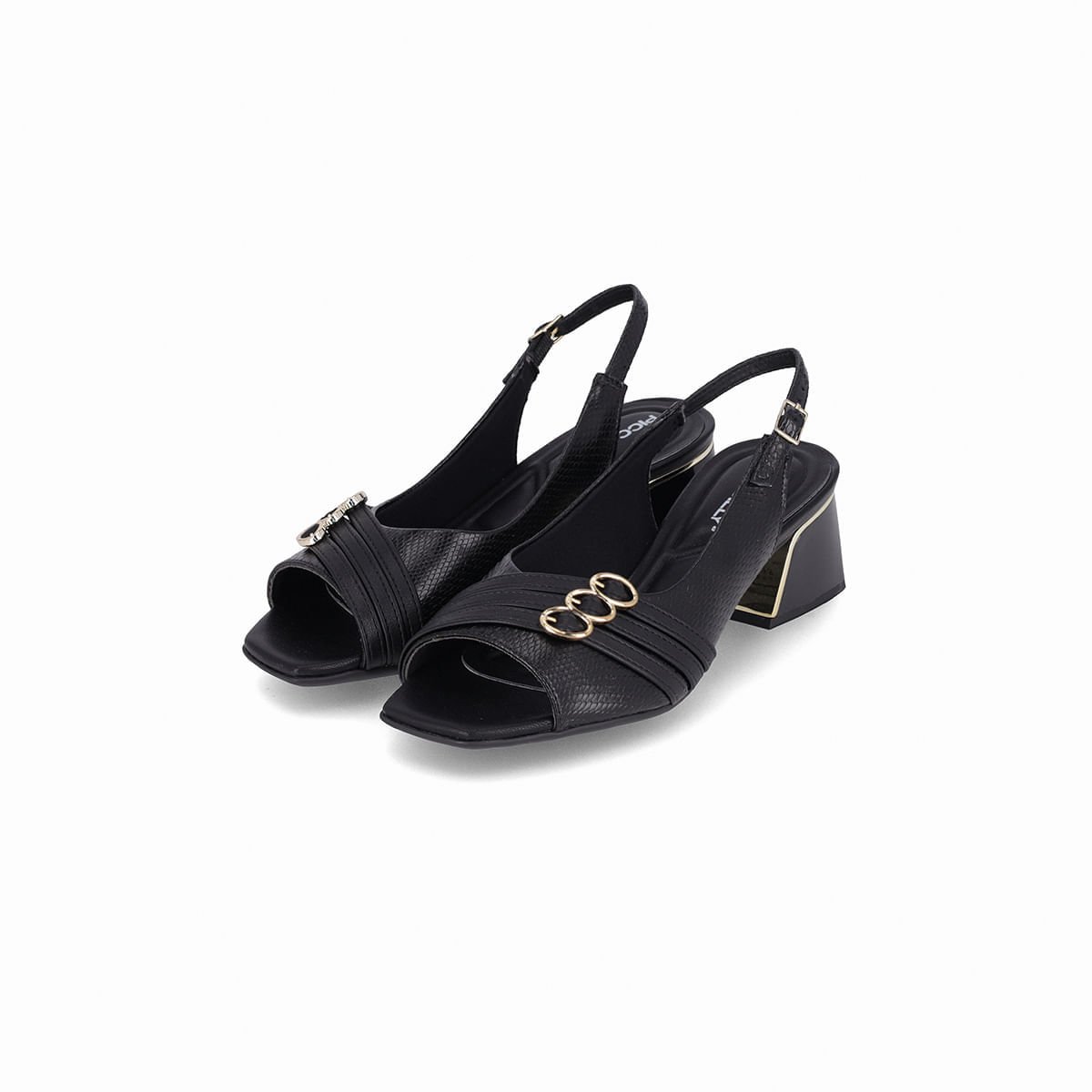 Slingback Renee Salto Médio Preto Preto 2