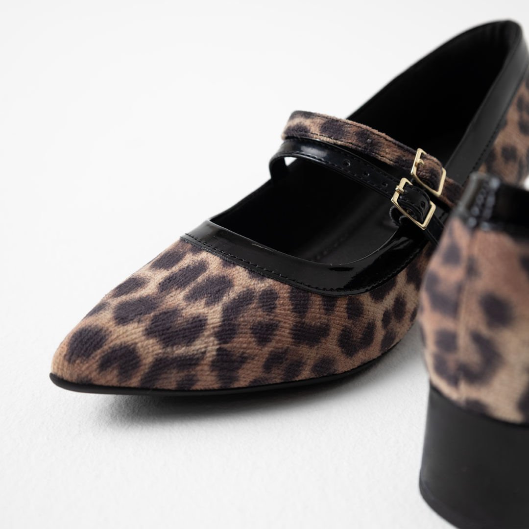 Sapato Boneca Taci Salto Médio Animal Print Marrom 3