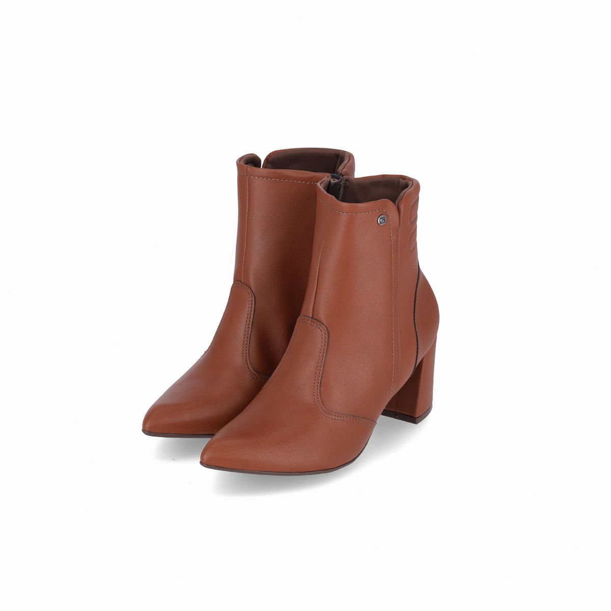 Bota Luiza Cano Curto Salto Alto Conhaque Conhaque 2