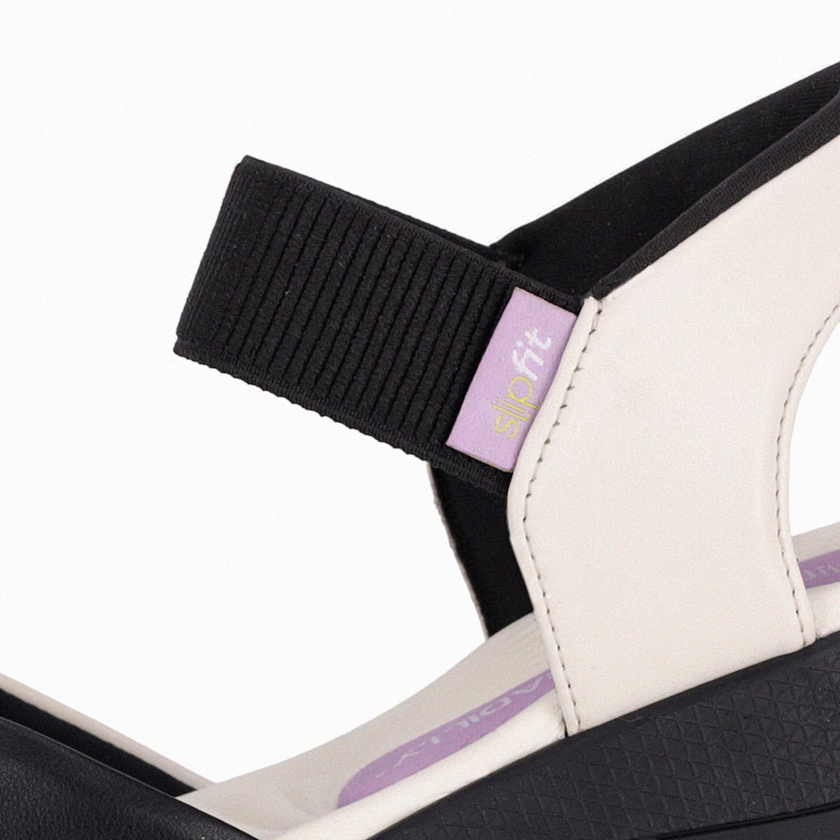 Papete SlipFit Anabela Médio Off White com Preto Off White/Preto 4