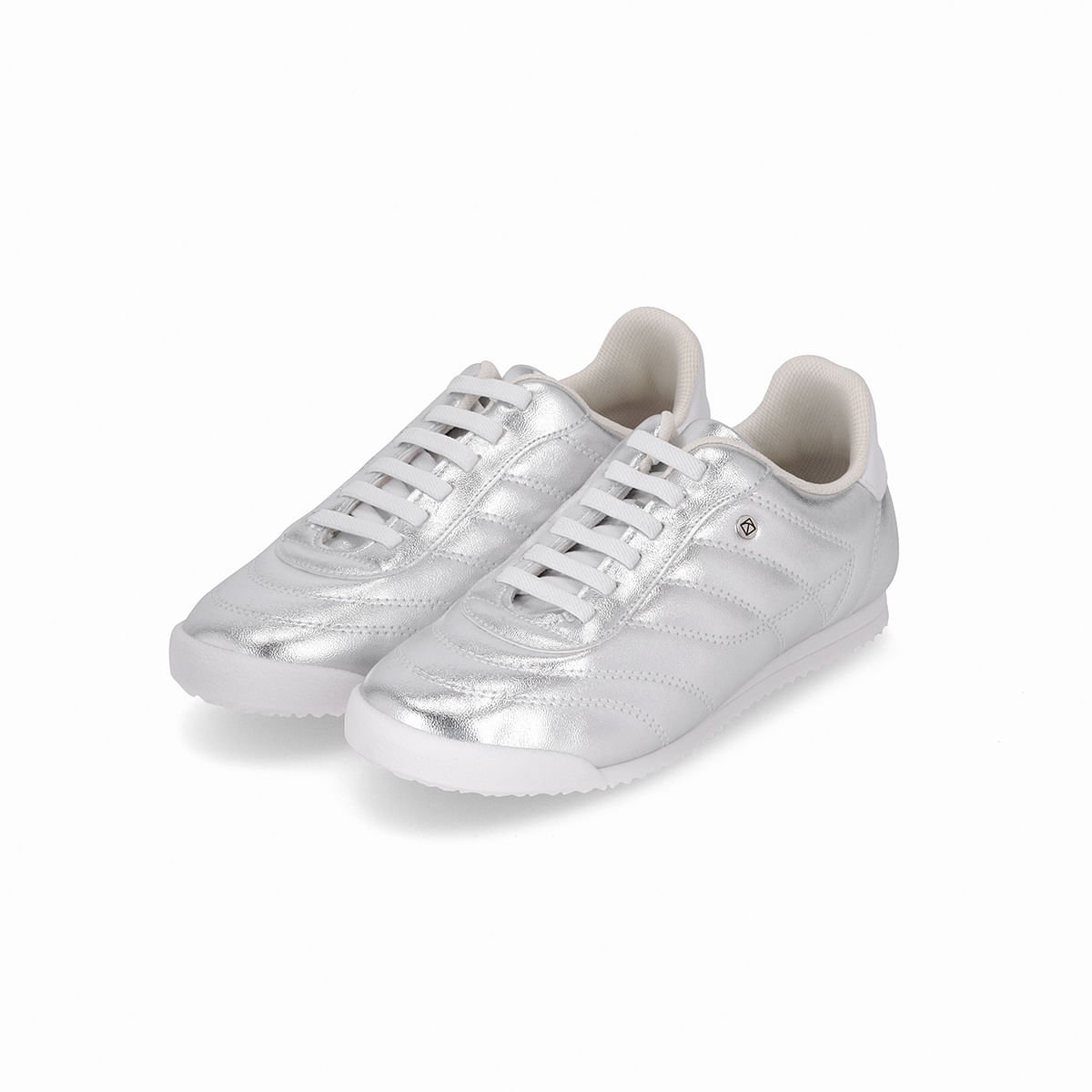 Tênis Kelly Rasteira Prata/Branco Neve Prata/Branco 2