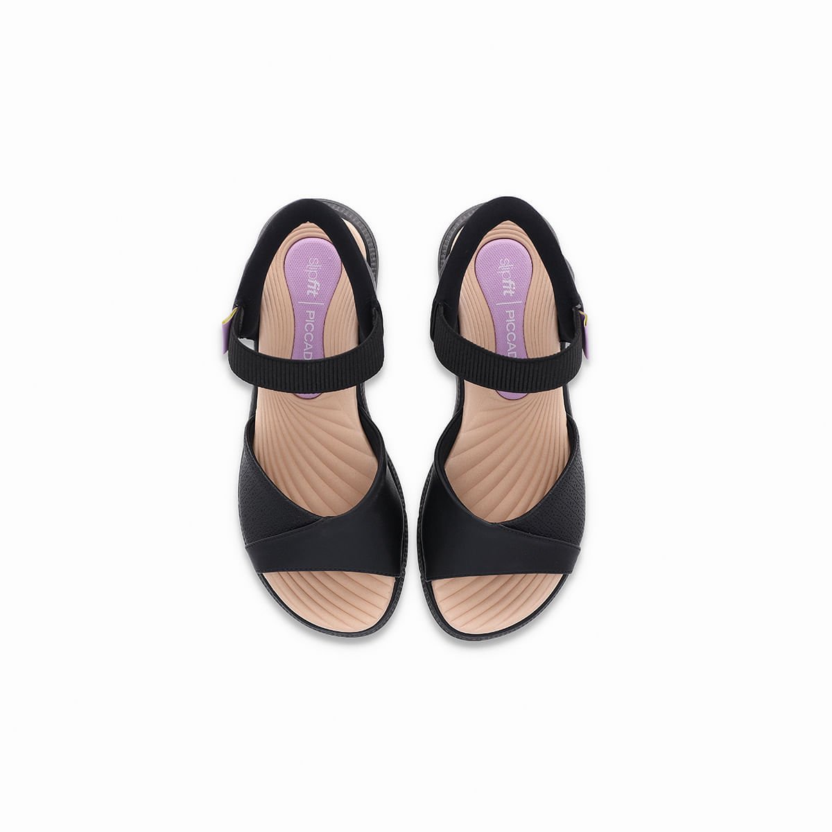 Papete SlipFit Anabela Médio Preto Preto 3