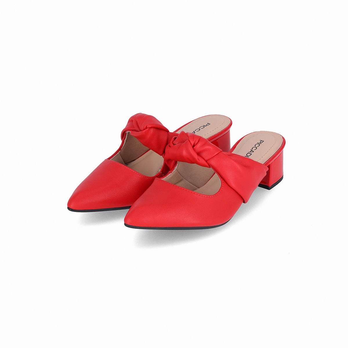 Mule Taci Salto Médio Vermelho Vermelho 2