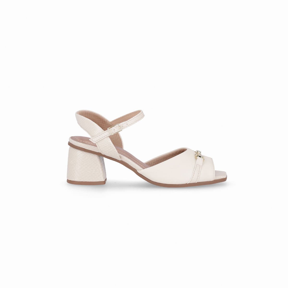 PICCADILLY MAXI - Sandália Adriana Salto Médio Off White Branco 1
