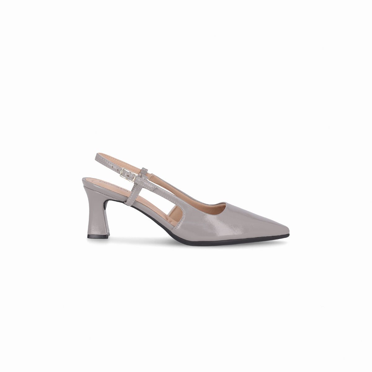 Slingback Irene Salto Alto Cinza Prata 1