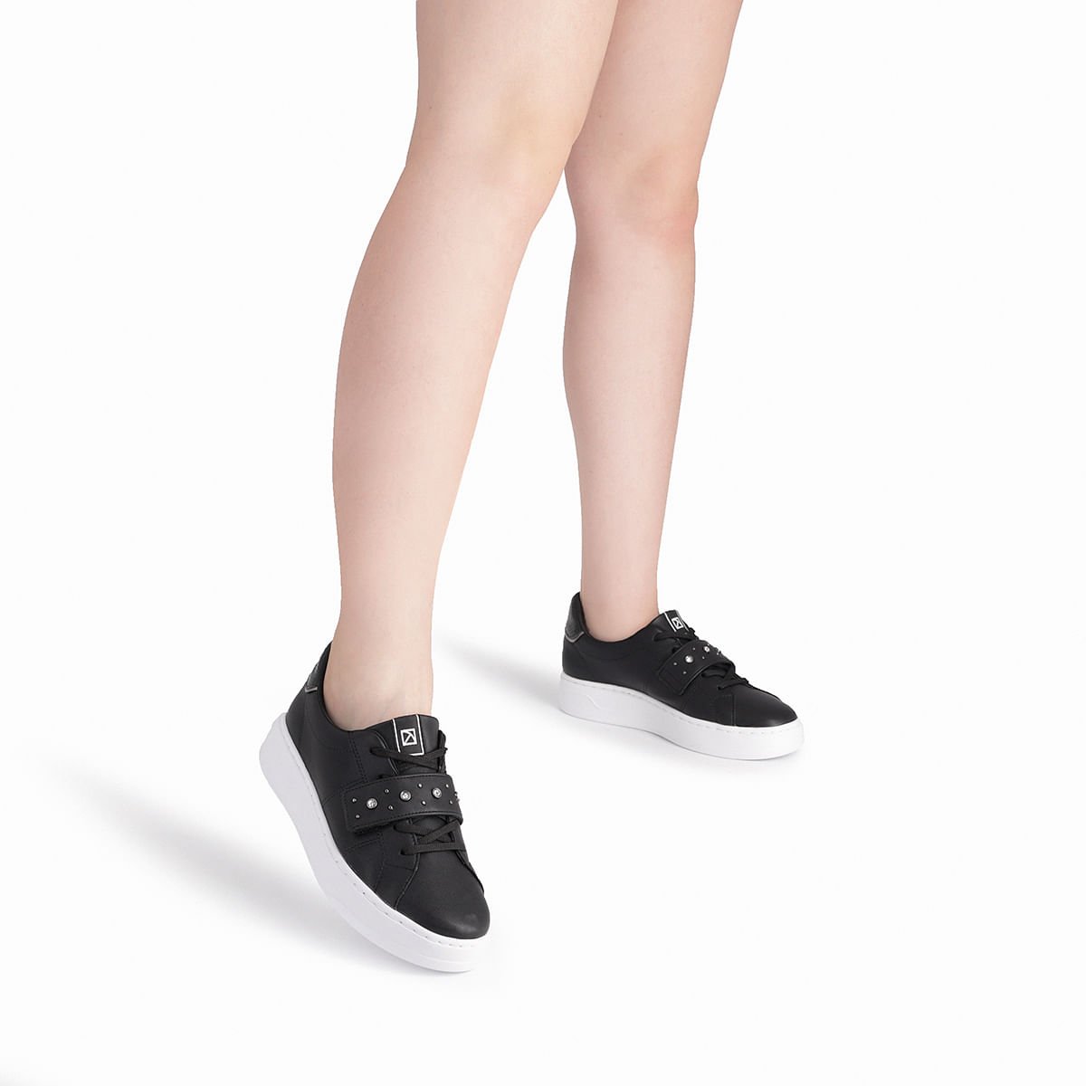 Tênis Beatriz Anabela Médio Preto com Pewter Preto 3