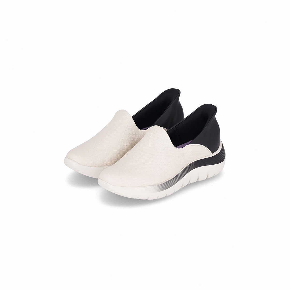 Tênis SlipFit Salto Médio Off White com Preto Branco/Preto 2