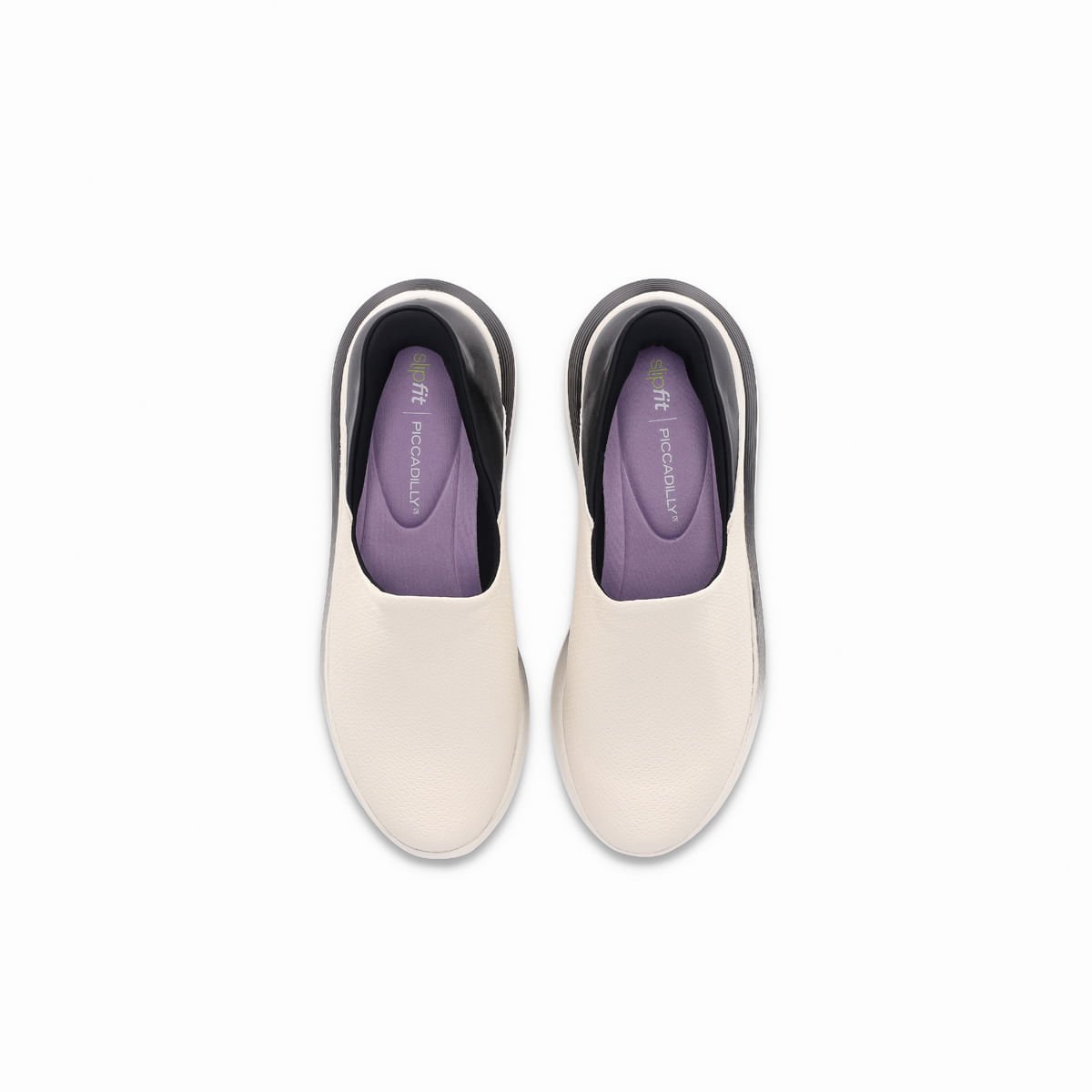 Tênis SlipFit Salto Médio Off White com Preto Branco/Preto 3