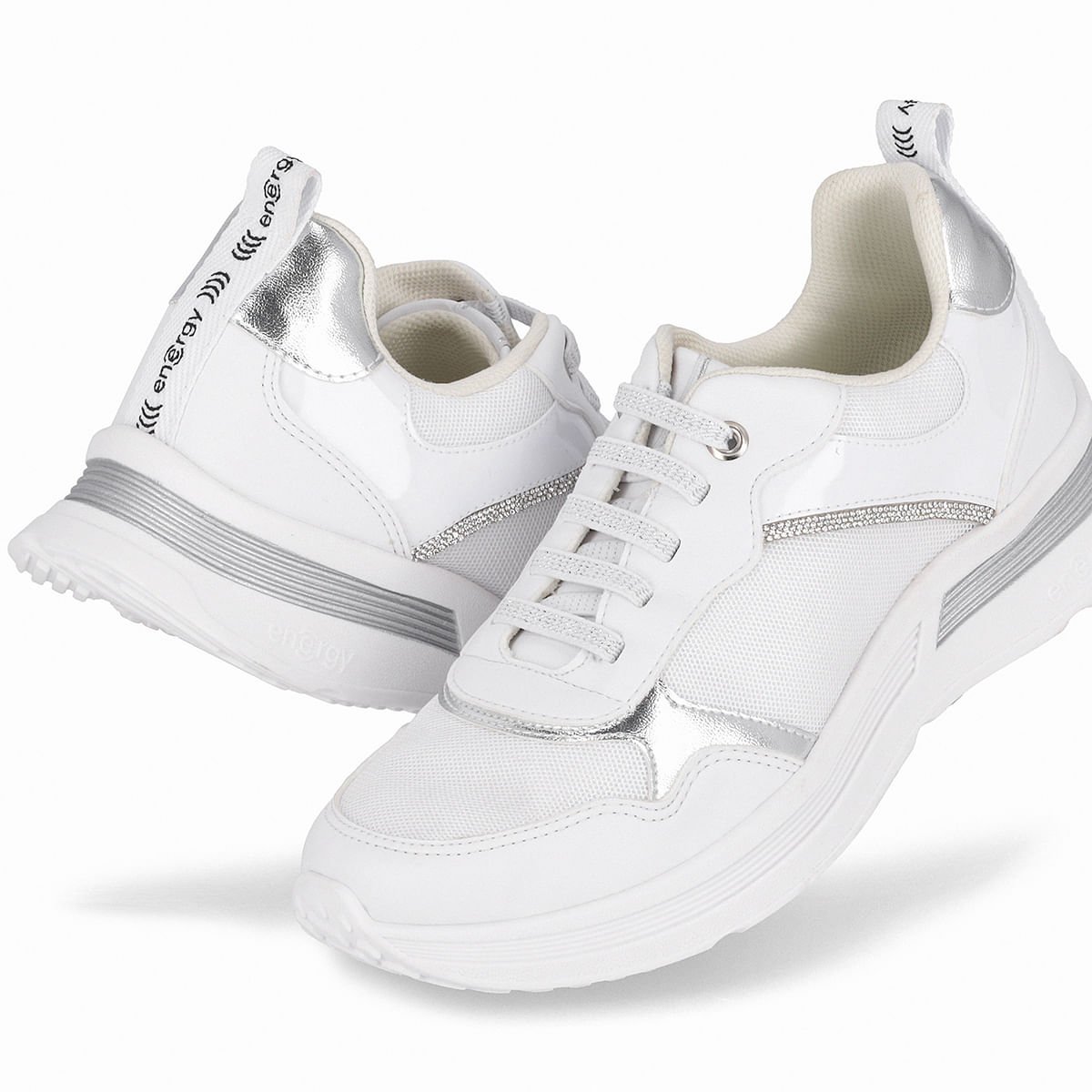 Tênis Energy Anabela Médio Branco Neve com Branco Branco 4