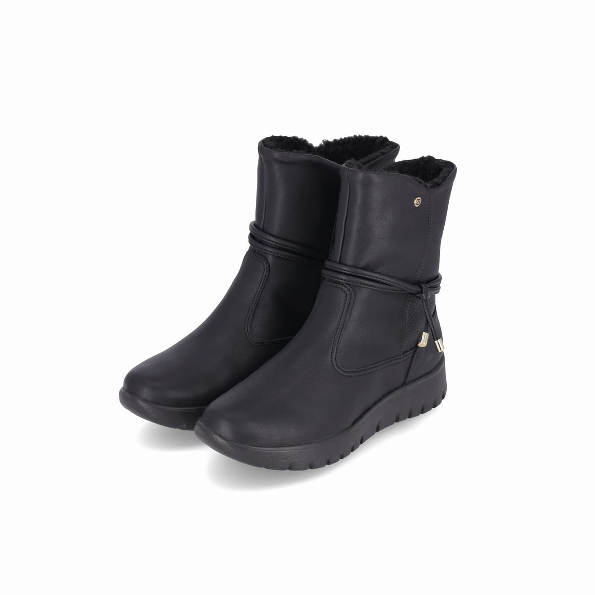 Bota Vicky Cano Curto Salto Baixo Preto Preto 2