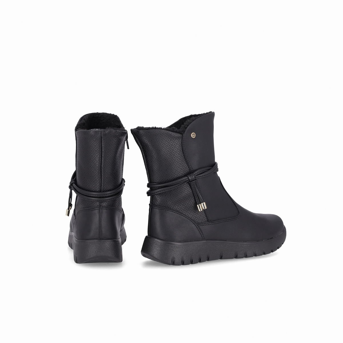 Bota Vicky Cano Curto Salto Baixo Preto Preto 3
