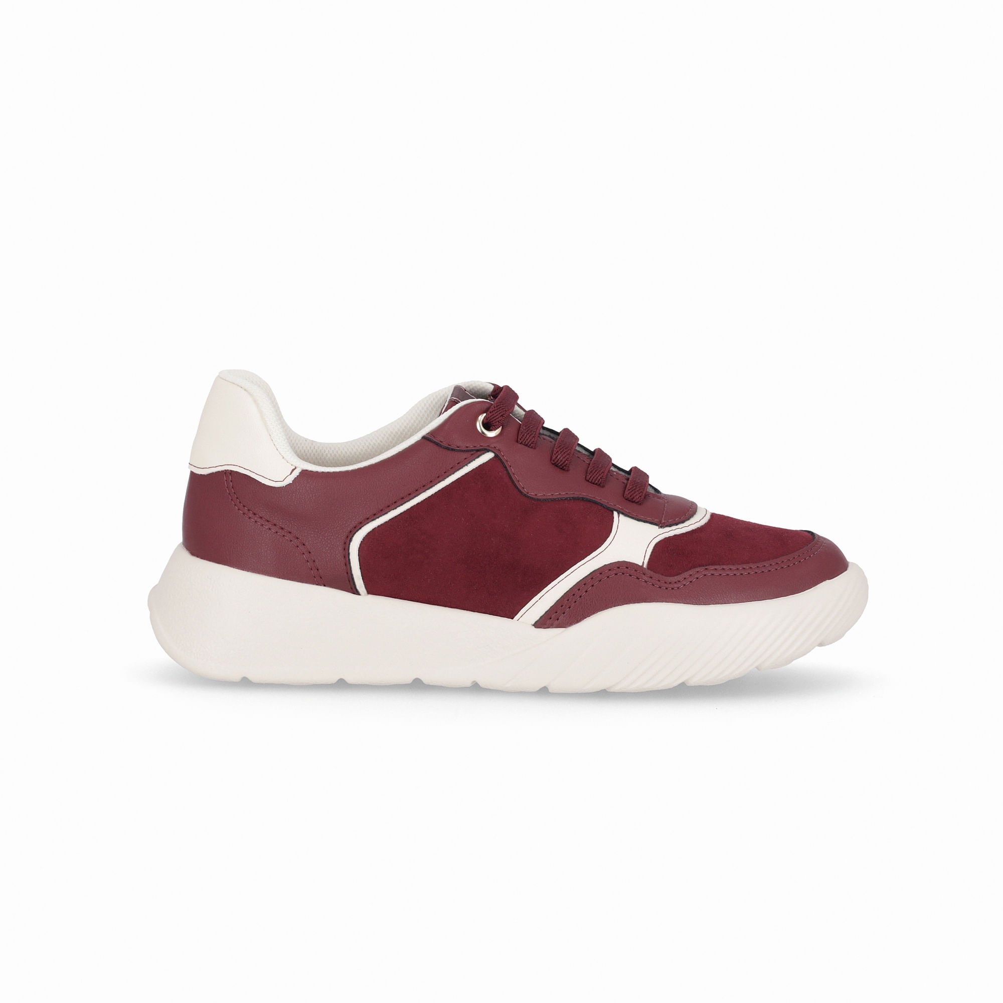 Tênis Fascite Anabela Médio Vinho com Off White Vinho/Off White 1