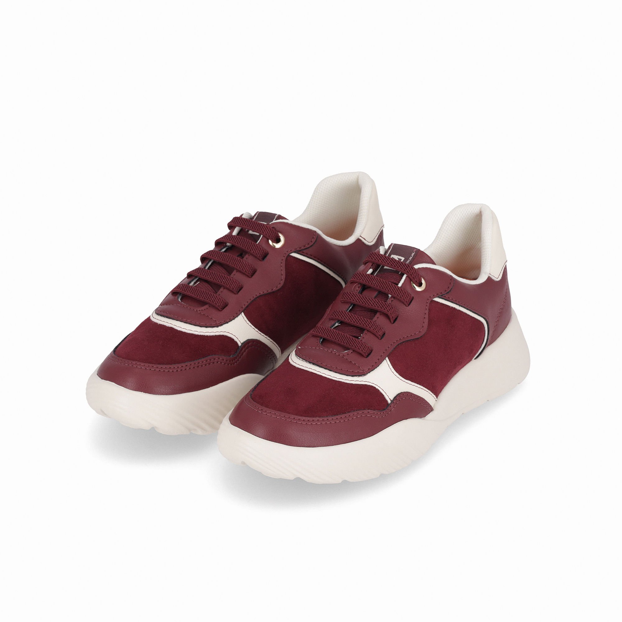 Tênis Fascite Anabela Médio Vinho com Off White Vinho/Off White 2