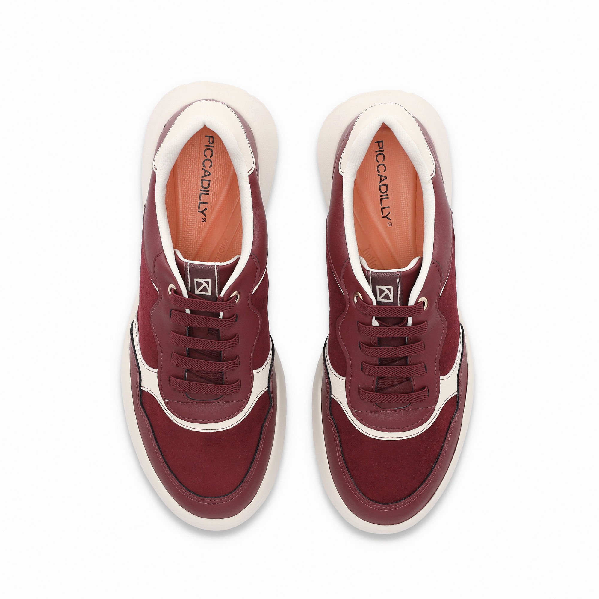Tênis Fascite Anabela Médio Vinho com Off White Vinho/Off White 3