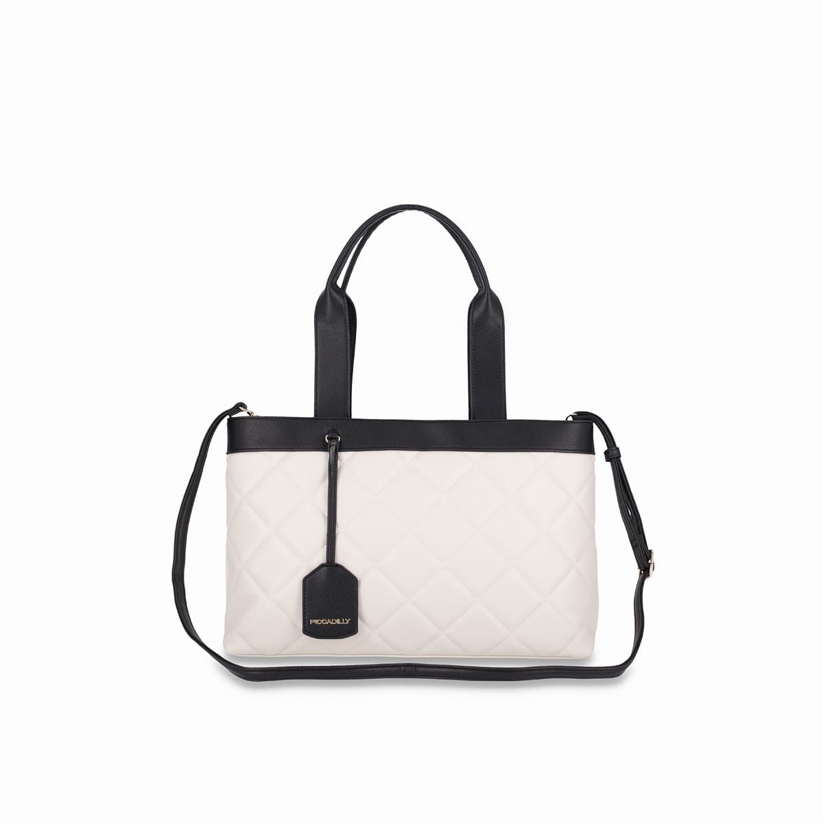 Bolsa Beatriz Tote Grande Preto Off White Branco 3