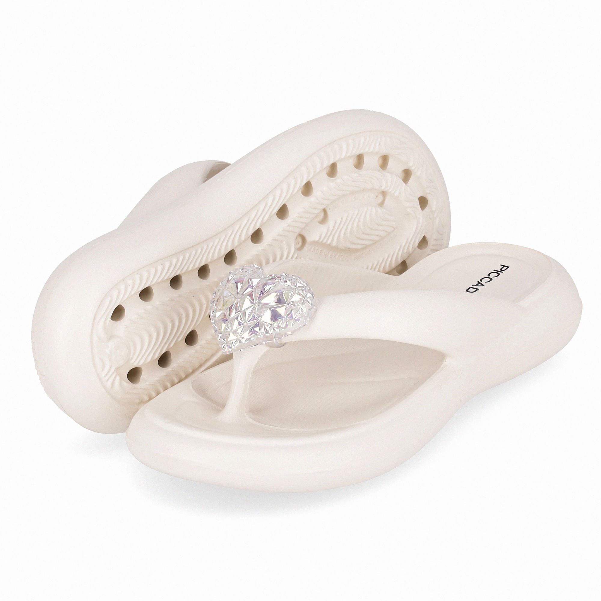 Chinelo Marshmallow com Enfeite Off White Off White 2