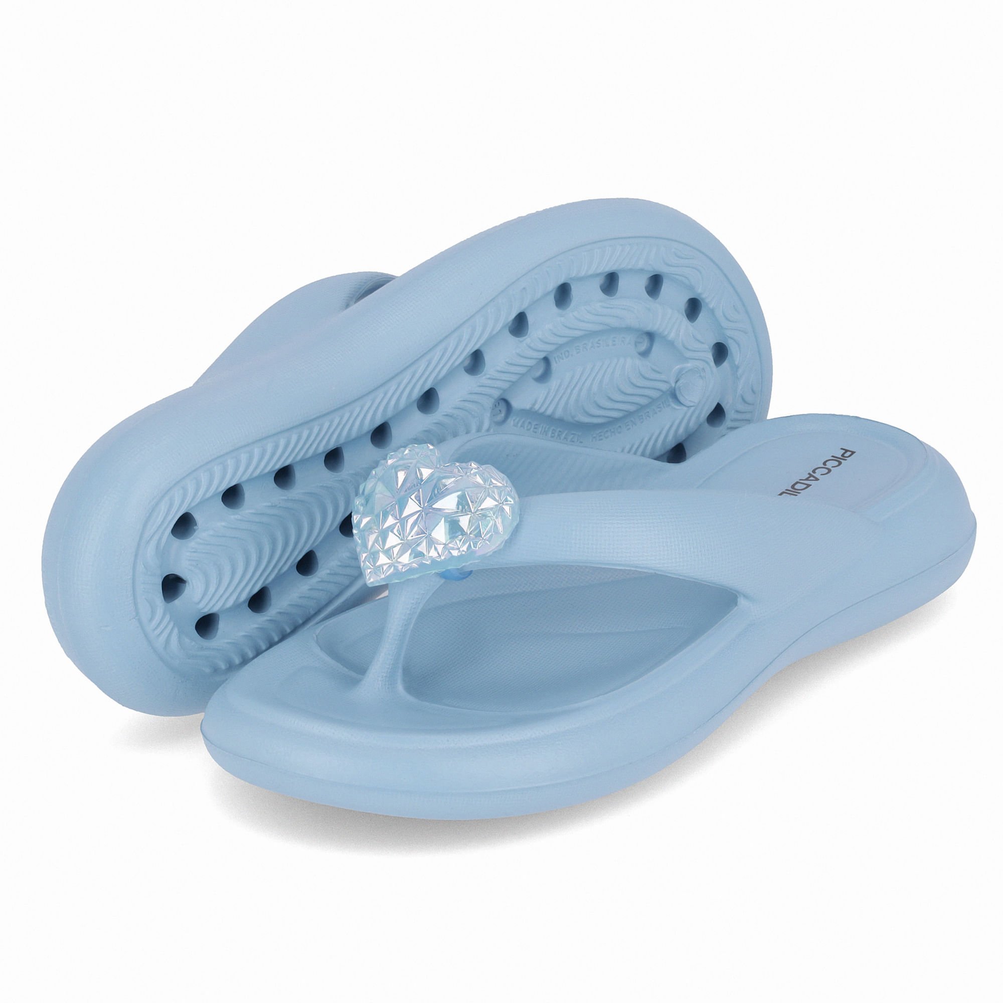 Chinelo Marshmallow com Enfeite Azul Denim Azul 2
