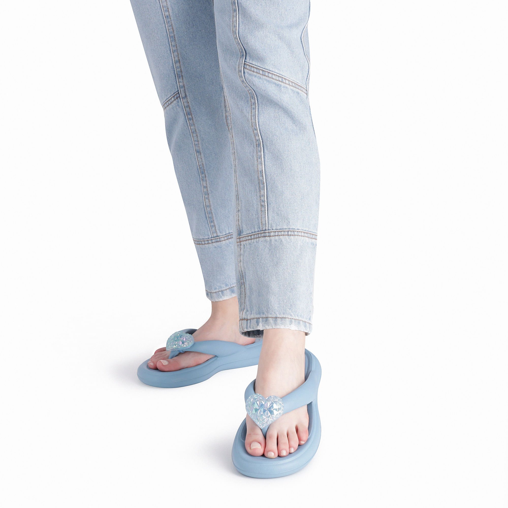 Chinelo Marshmallow com Enfeite Azul Denim Azul 3