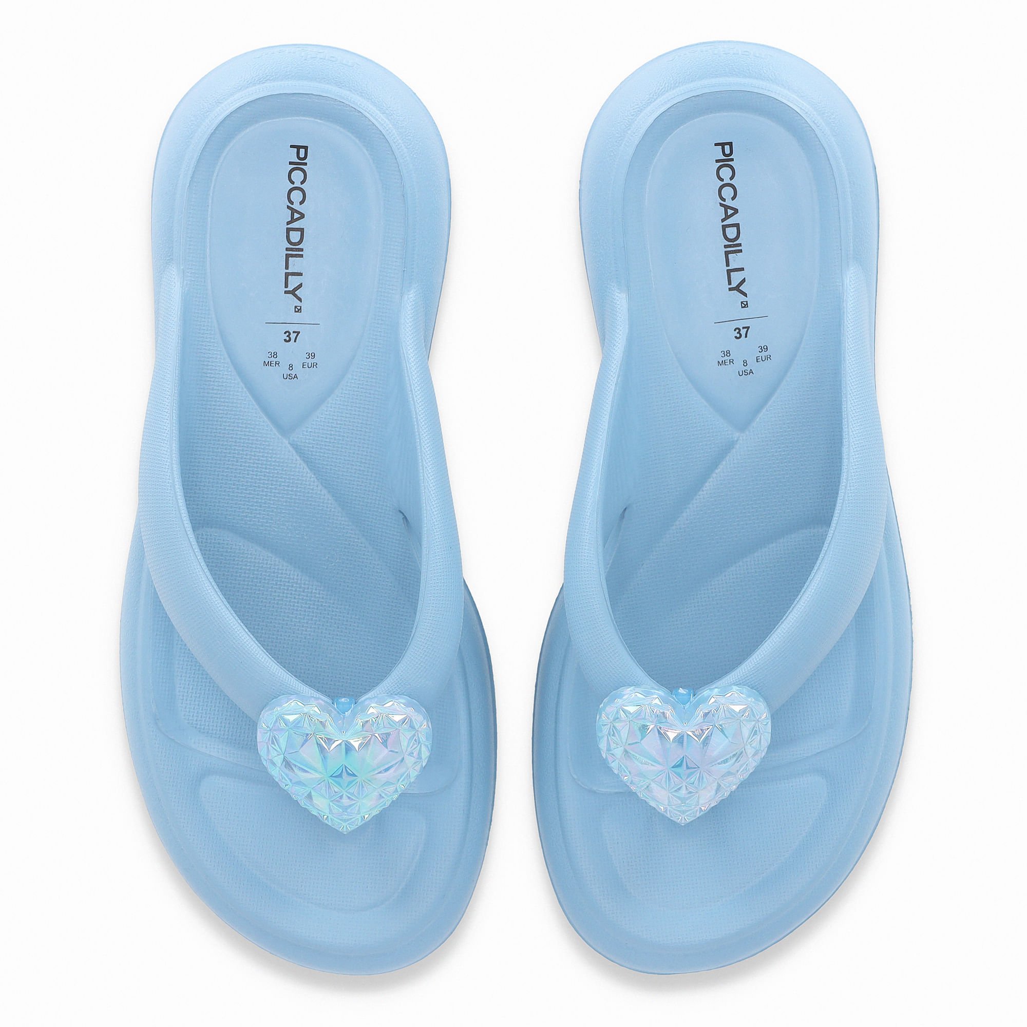 Chinelo Marshmallow com Enfeite Azul Denim Azul 5