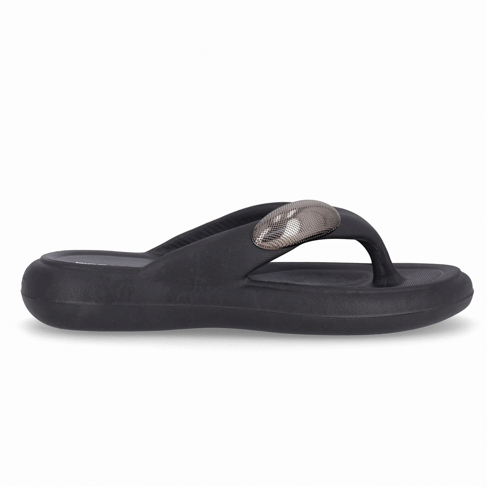 Chinelo Marshmallow com Enfeite Preto Preto 1