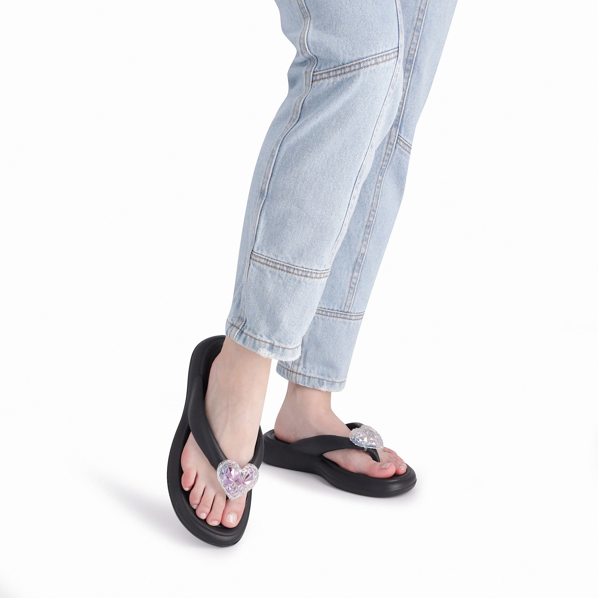 Chinelo Marshmallow com Enfeite Preto Preto 4