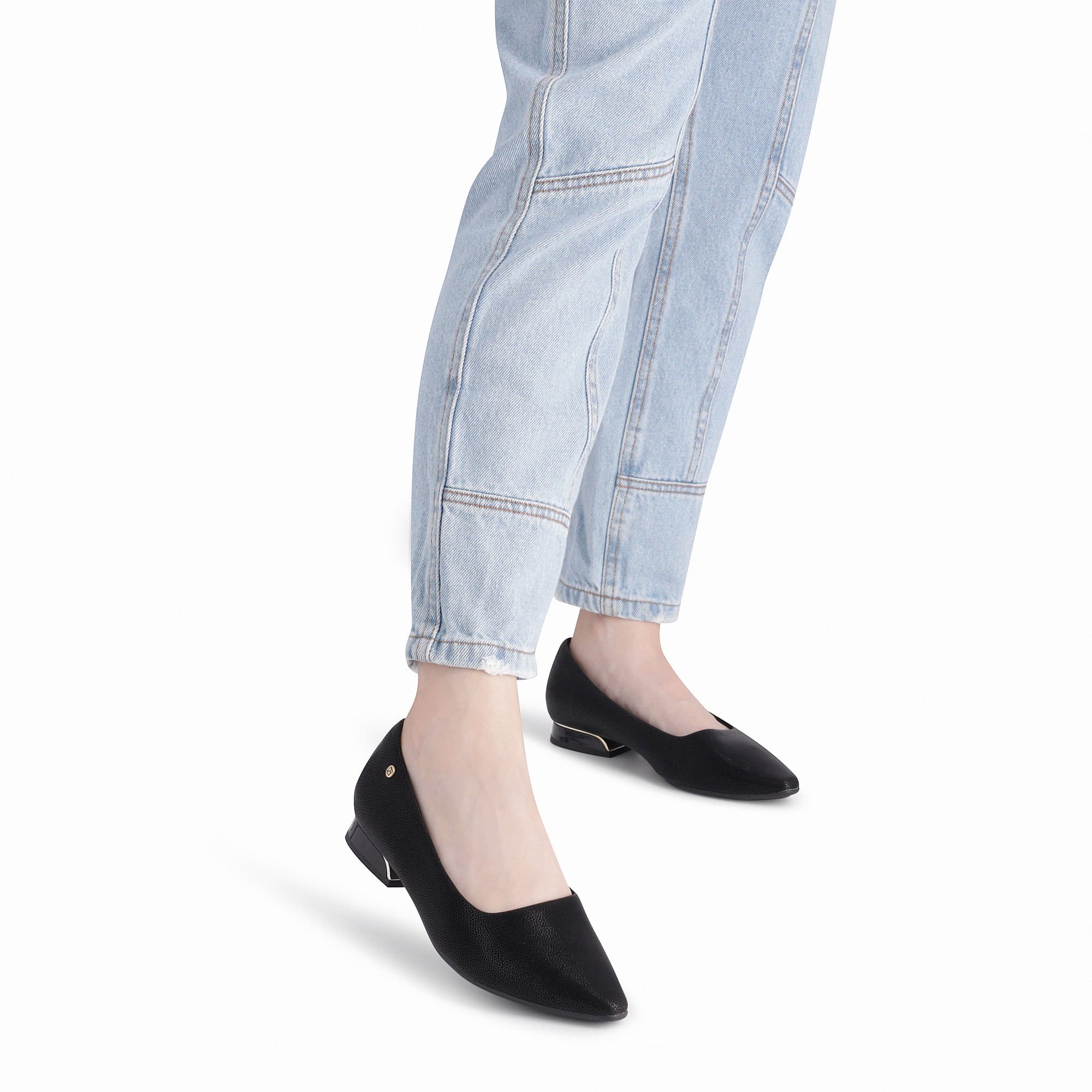 PICCADILLY MAXI - Sapato Silvia Salto Baixo Preto Preto 3
