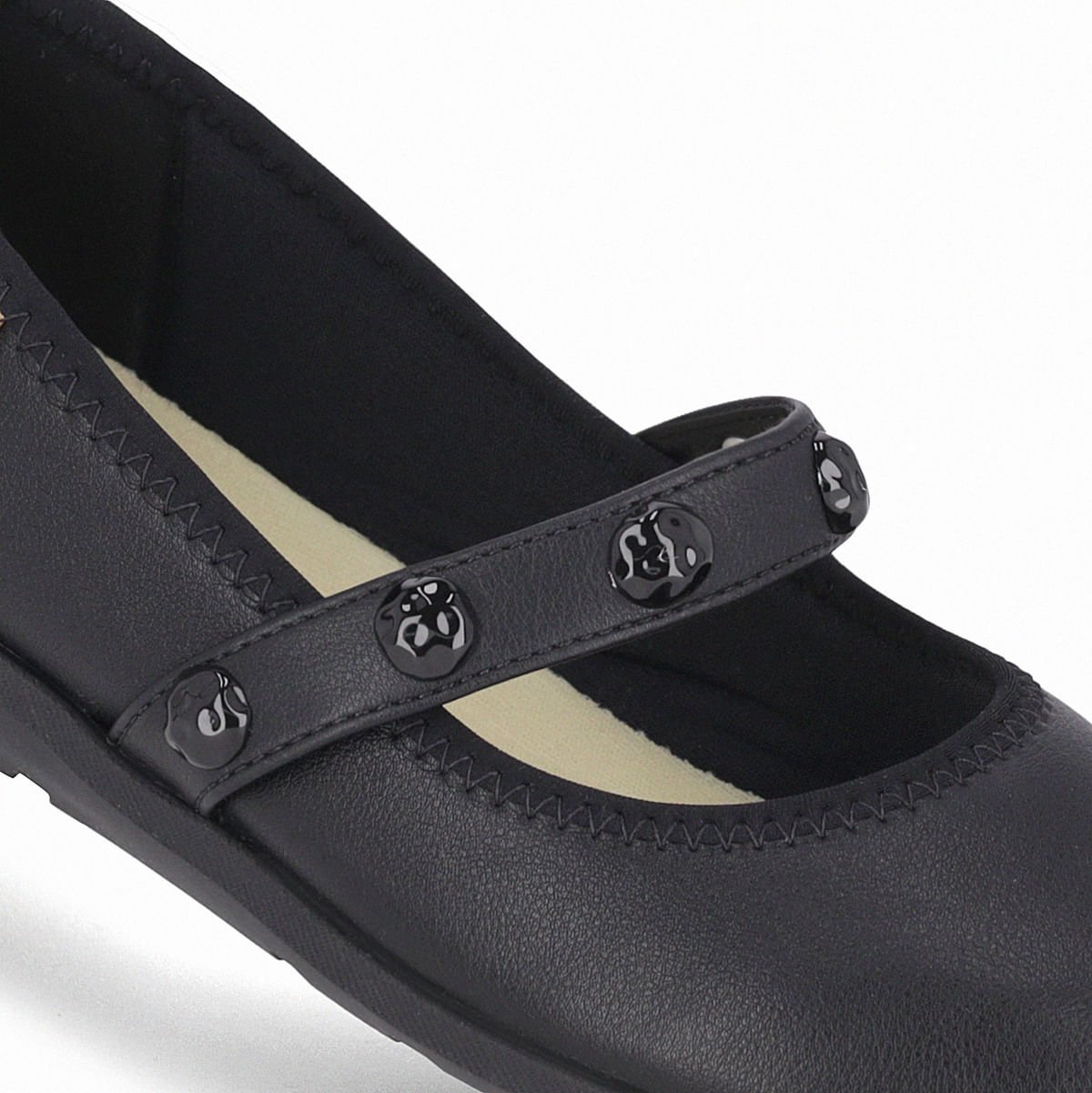Sapatilha Boneca Solange Salto Baixo Preto Preto 4