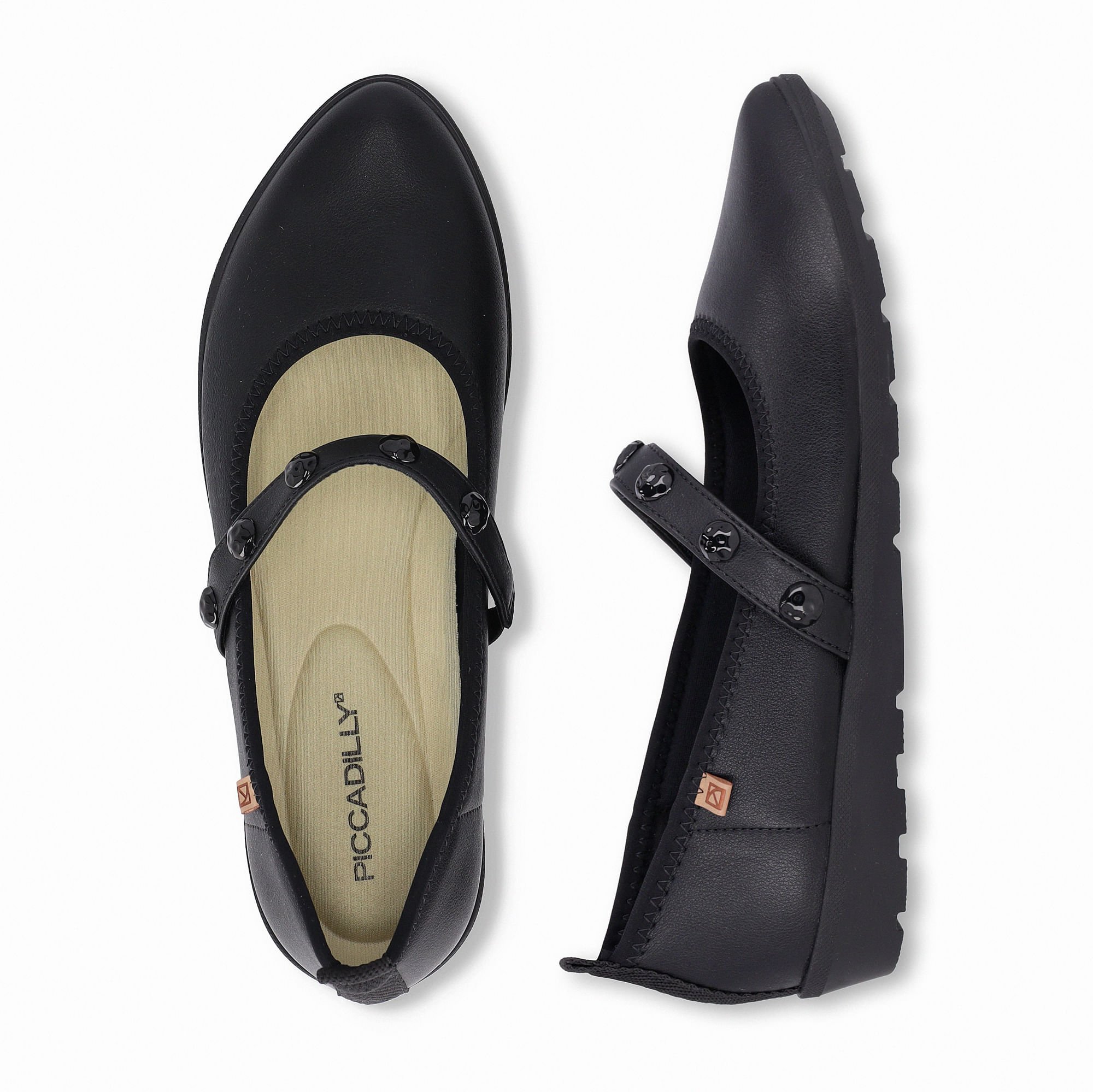 Sapatilha Boneca Solange Salto Baixo Preto Preto 6