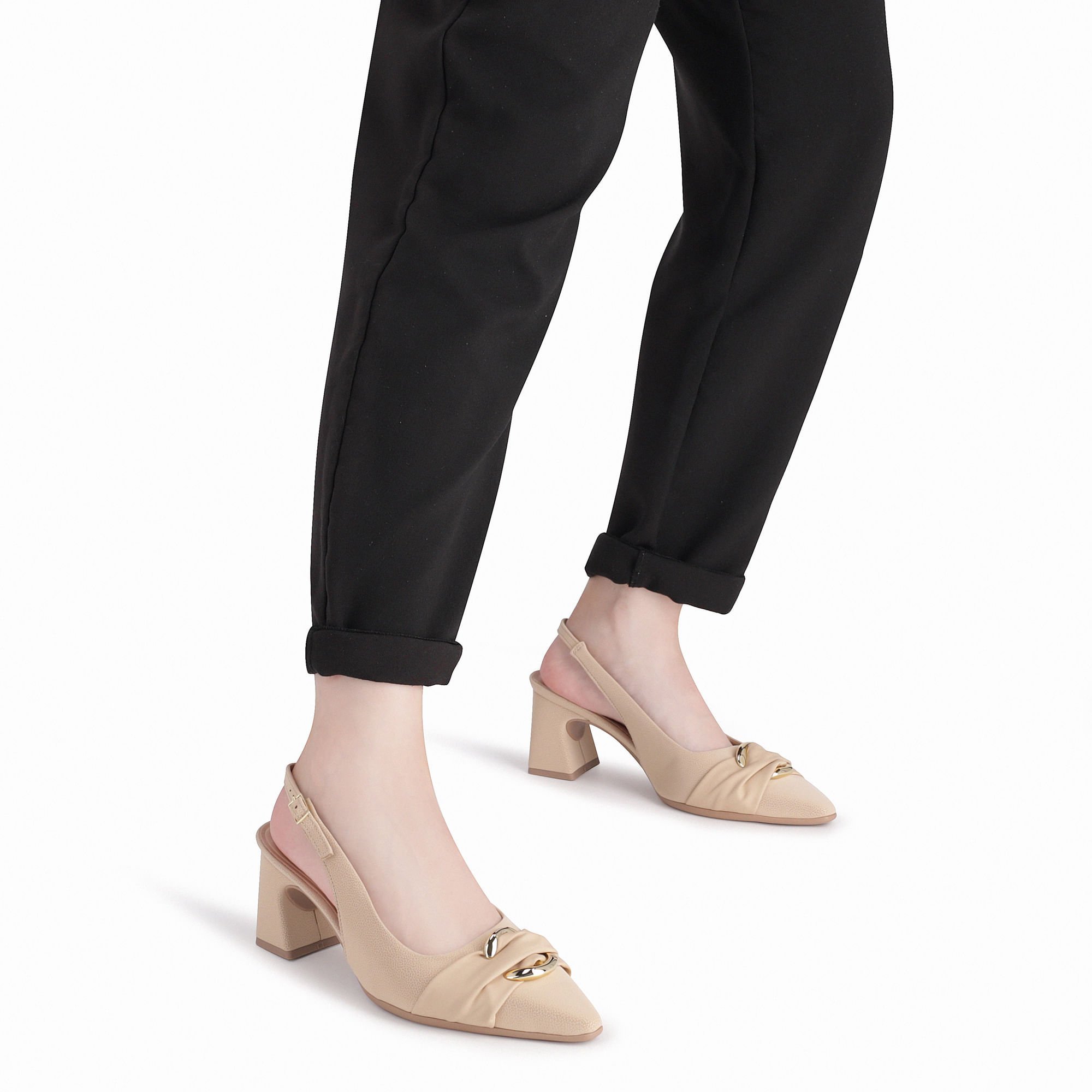 Sapato Slingback Irene Salto Alto Brule Bege 3