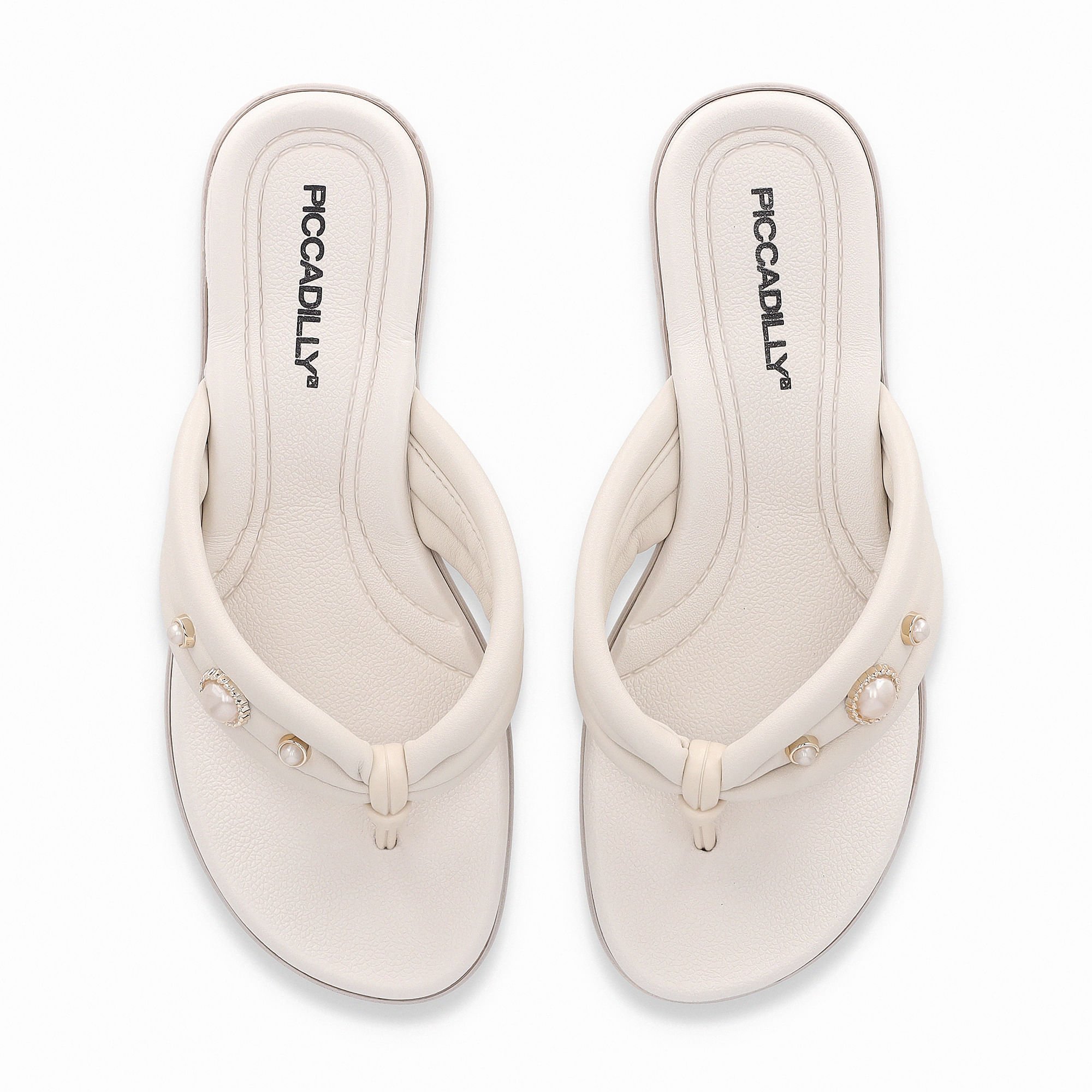 Chinelo Camila Rasteira Off White Branco 5