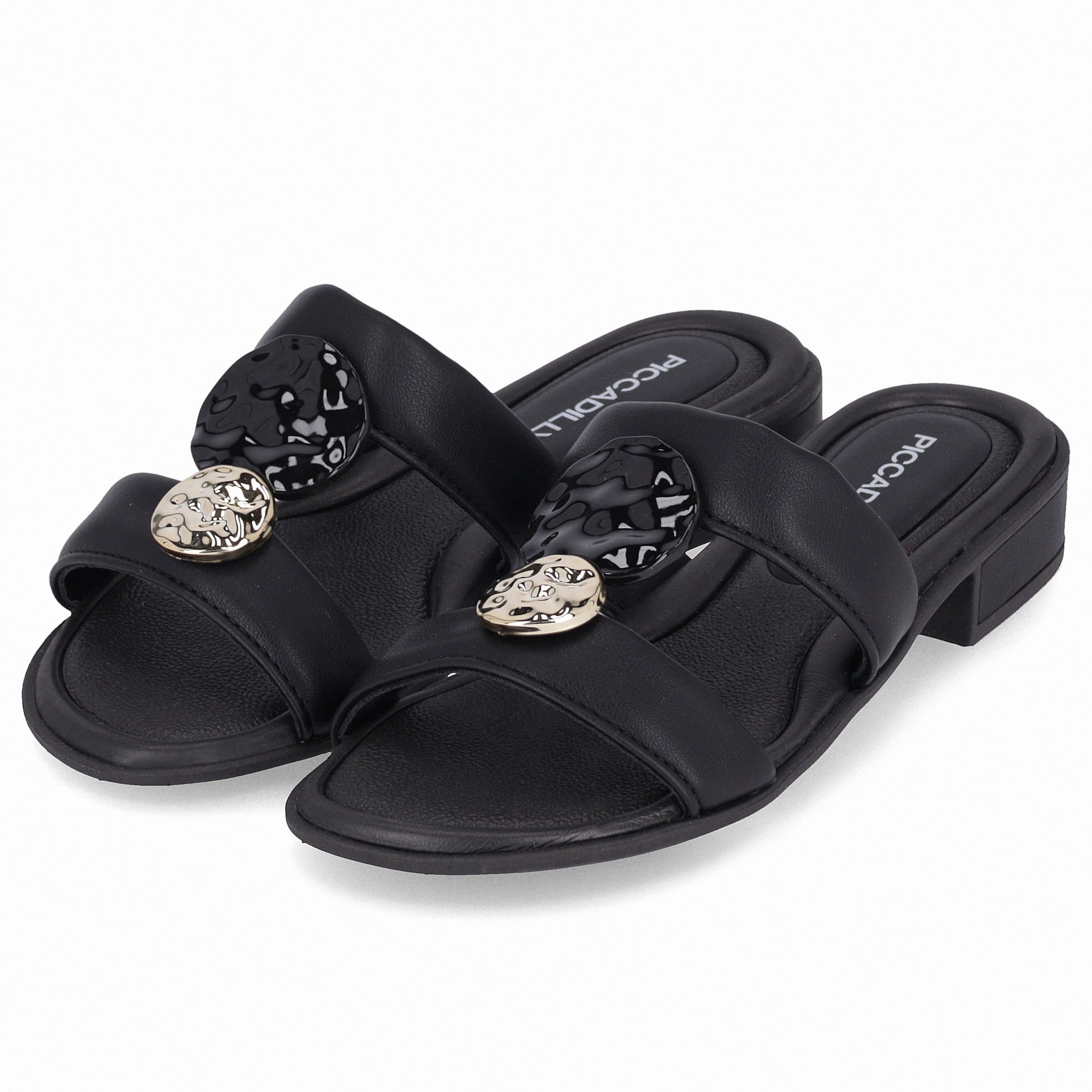 Tamanco Taila Salto Baixo Preto Preto 2