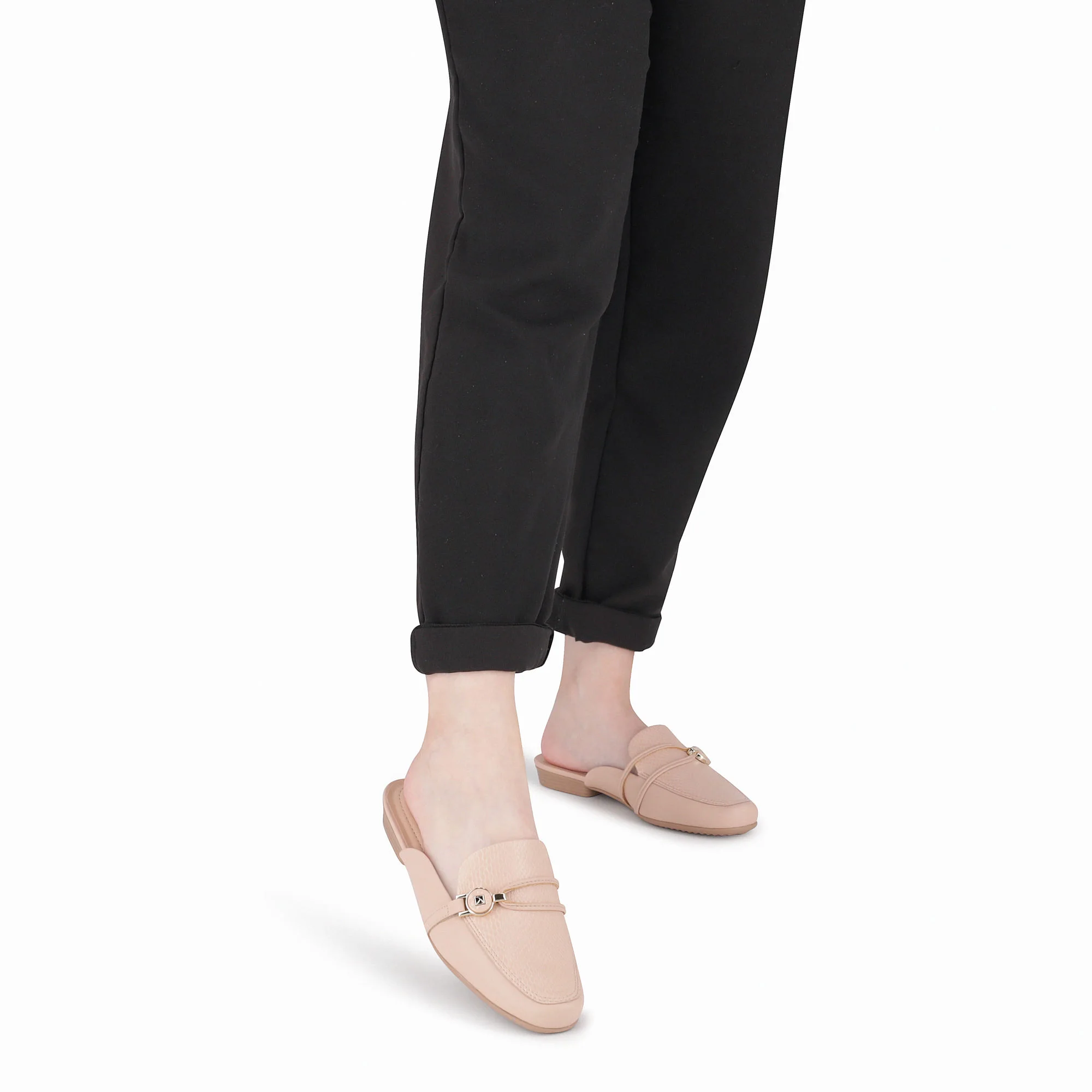 Mule Raquel Salto Baixo Rose Rose 3