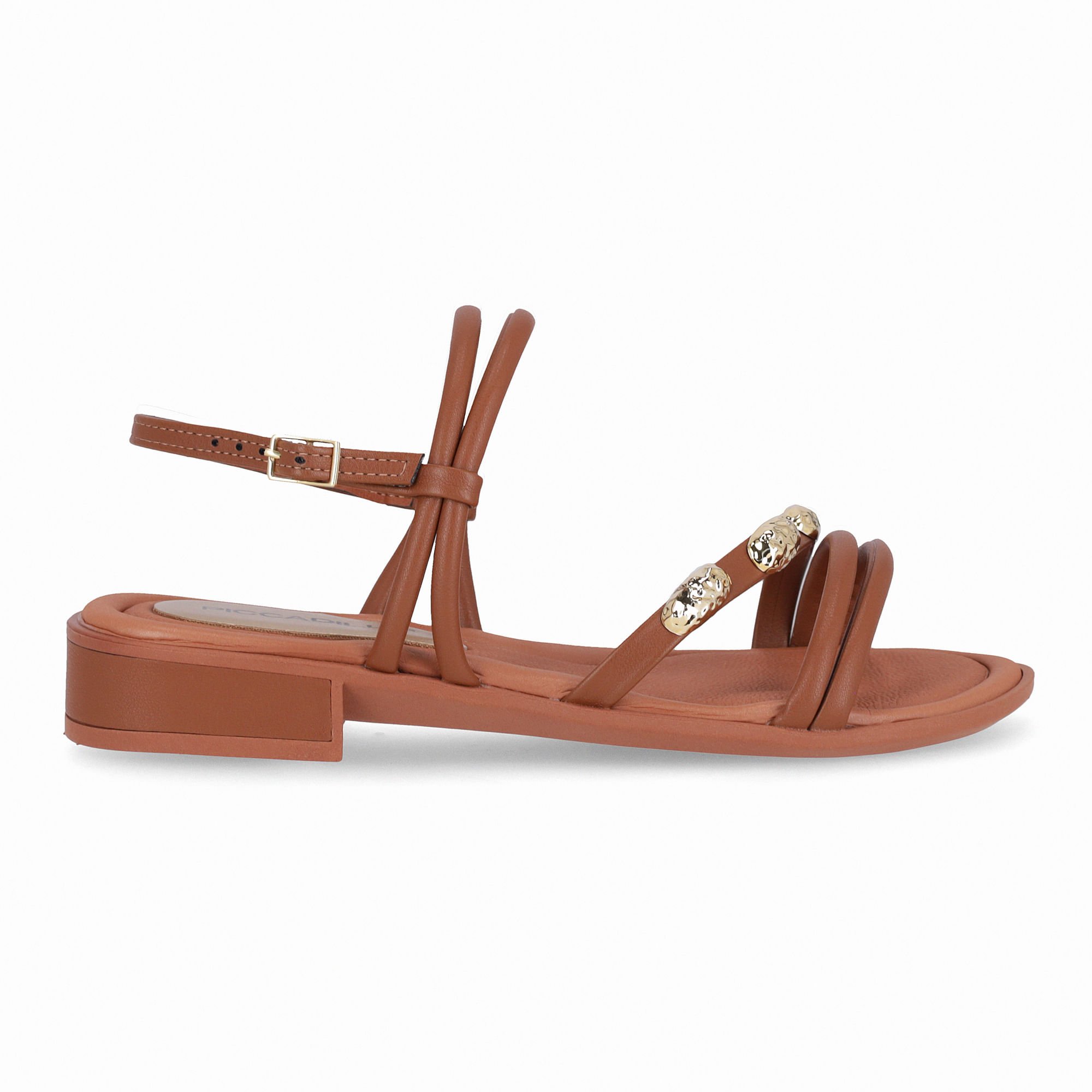 Sandália Taila Salto Baixo Ocre Marrom 7